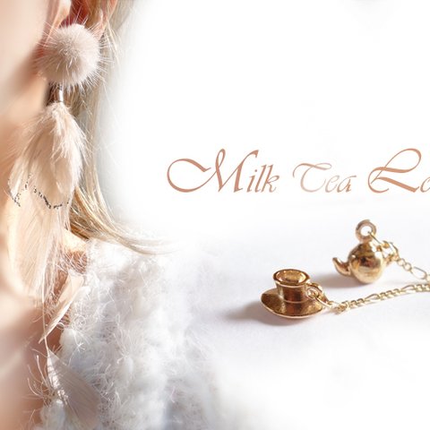 秋冬 クリスマスに✨ファーアクセサリー　* MilkTea Lovers * sweetカラーフェザーピアス