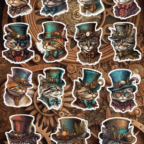 デザインペーパー  STEAMPUNK CAT FACE コラージュシート