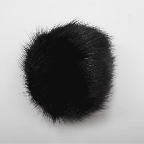 SHAREKI  ミンクファー ボール(天然）(カン付き） ブラック　1セット1個入り 80mm  fur-8cm-bk