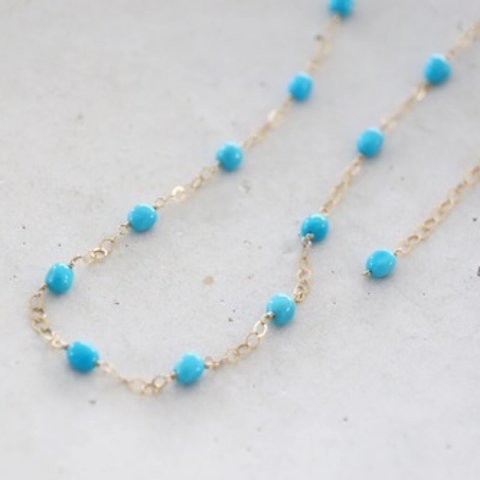 14KGF turquoise necklace[nc1172]