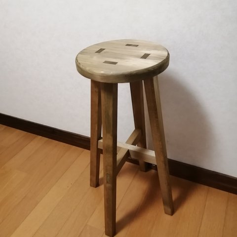 木製スツール　高さ58cm　丸椅子　stool 