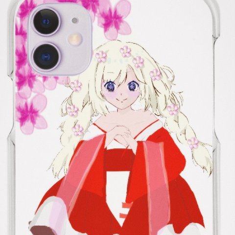 お巫女のはなちゃんのスマホケース