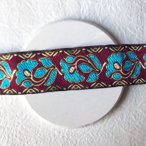 【100㎝】（幅3.3㎝）インド刺繍リボン風　リボン　インド刺繍　紐　