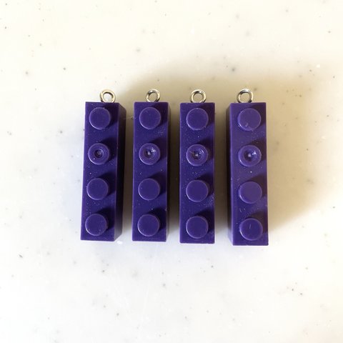 Purple Stick Block Pendant Tops