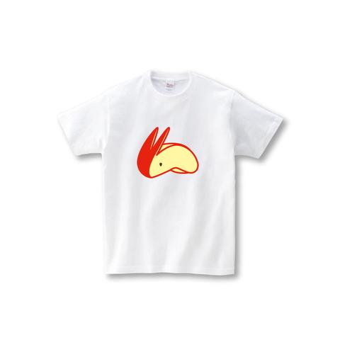 【150】キッズTシャツ：リンゴうさぎ〈ホワイト〉