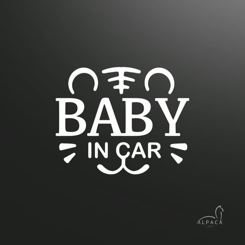 Baby in car「トラ」【おまけステッカー付】ベビーインカー　オリジナルステッカー　カーサイン