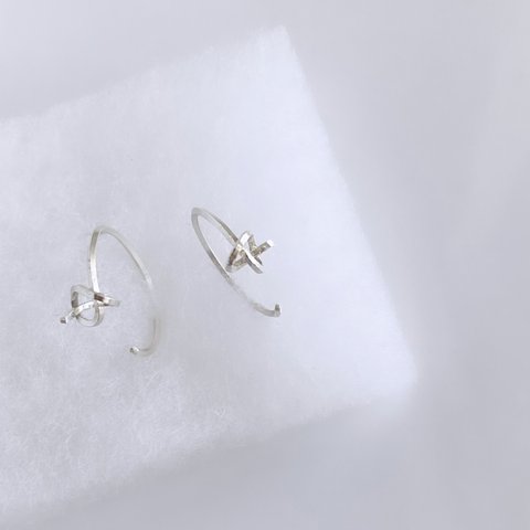 silver925 AND  2way キャッチレス フープピアス