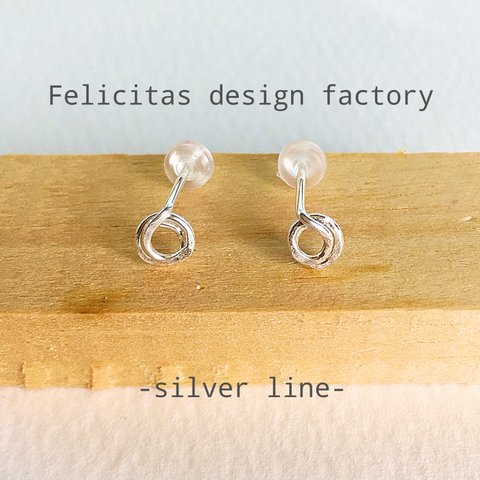 silver925：double ring： pierce