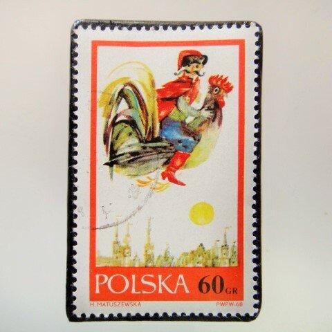 ポーランド 　童話切手ブローチ 3963