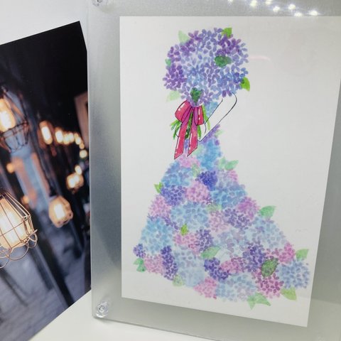 紫陽花ポストカード水彩画イラスト3点セット