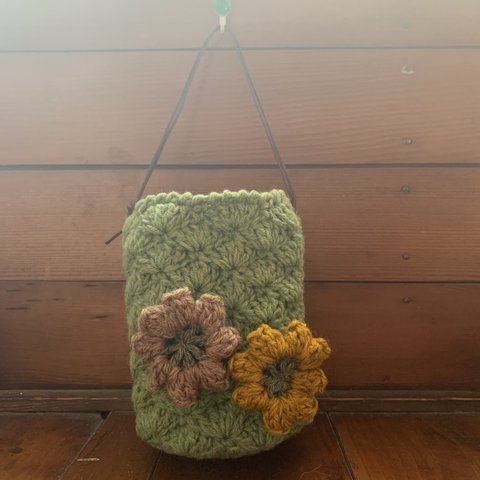 模様編みのミニカゴ