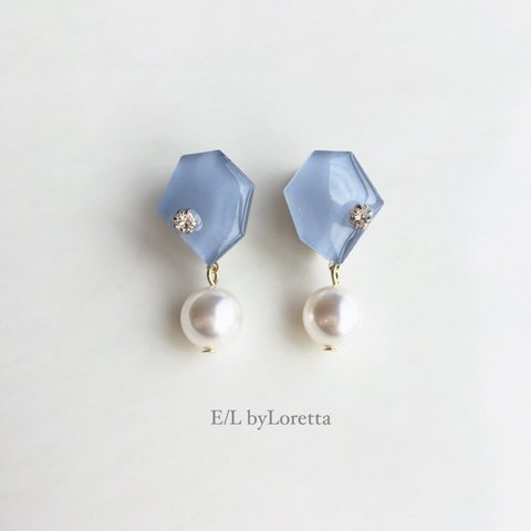 KAKERA pearl pierce/earring Ⅰ(Ice Blue)