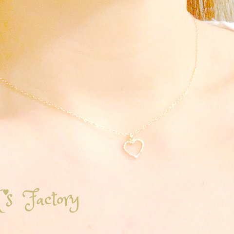 かわいい♡ オープンハート♡のネックレス  gold