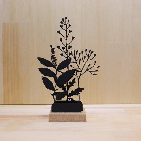Paper plant D（紙製植物+木製ベース付）