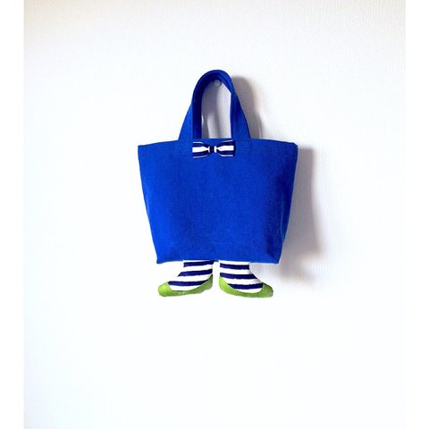 足付きエコバック(A)ECO MINI BAG  (deep blue) ☆送料無料