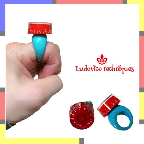 レトロ　 水色　指輪　ルドヴィコ指輪