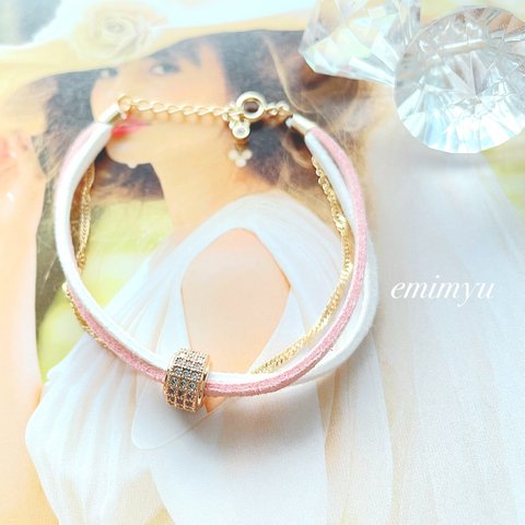 Double Color Code&Chain Bracelet