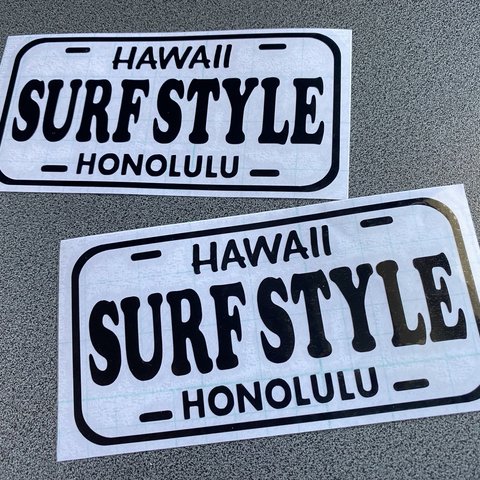 USA  USナンバー【 SURF STYLE 】Hawaii sticker ステッカー お得2枚セット 【カラー選択可】 送料無料♪