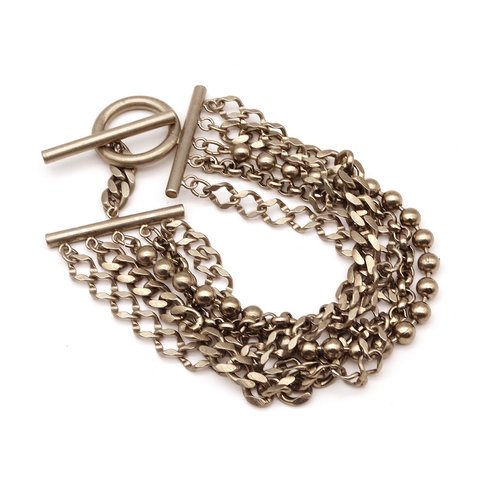 80s Vintage Silver Tone Chain Bracelet