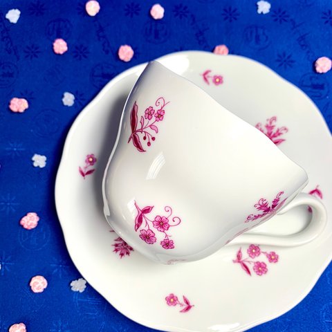 小花のコーヒーカップ/ティーカップ（ピンク）