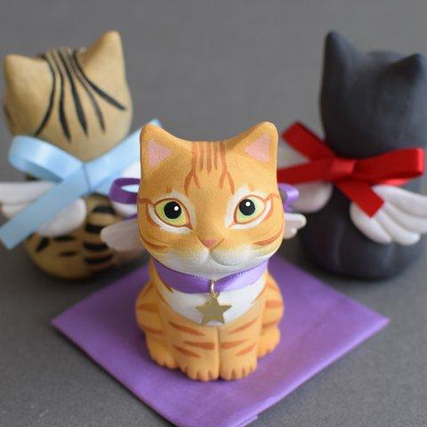 天使になった猫(茶トラ)【受注制作】ご注文前には必ずメッセージで納期をお確かめください