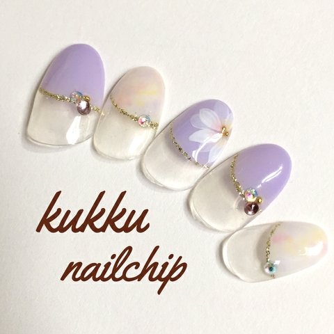 再販【春】タイダイ&透かし花フレンチnail♡