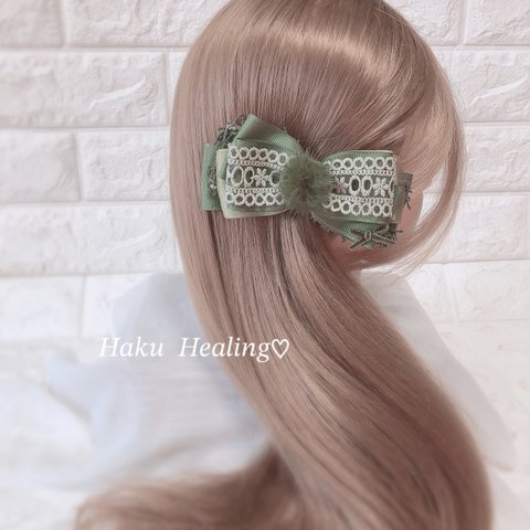 モスレース♡ ヘアクリップ アーチ型バナナクリップ