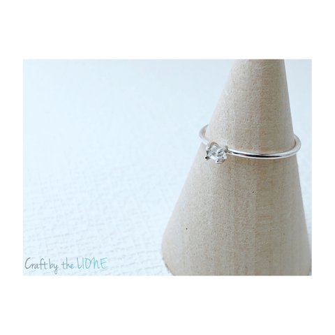 【小サイズ0、中サイズ有り】 Herkimer Diamond silver ring *950