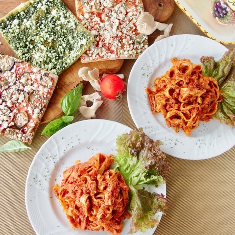 母の日ギフトにも❤️無添加パスタ＆有機野菜の天然酵母ピザセット＜パスタ２食、ピザ３枚＞