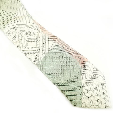 和布の幾何学柄ネクタイ