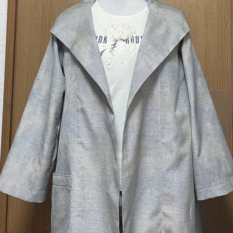 着物リメイク　フード付きジャケット　L〜LLサイズ