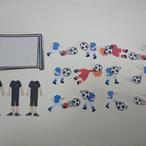 サッカー★色紙・寄せ書き用シール12枚セット★青×白