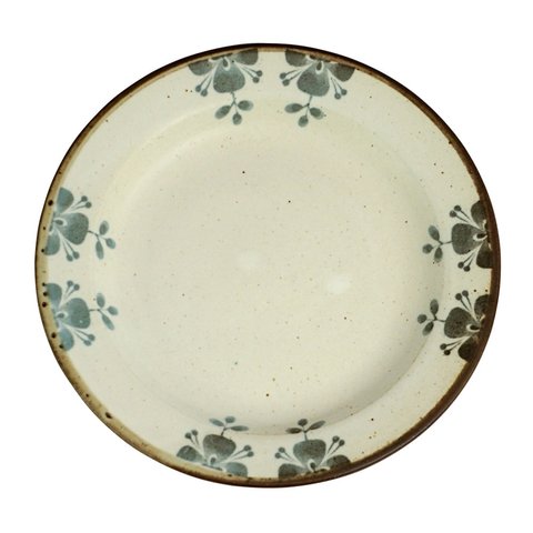 北欧スタイル　『ローズマリー』  18ｃｍ皿(白マット/ブラウン)