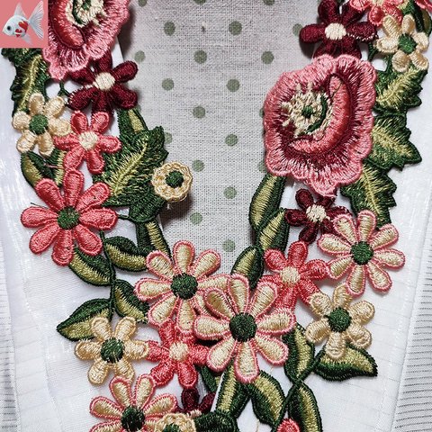 ◆花刺繍の半襟①