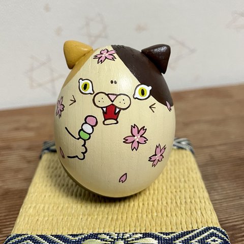 花見ネコちゃん（三毛猫、三色団子）