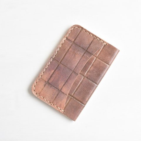 革の手染めカードケース　「チョコレート No.16（薄い名刺入れ）」レディース/メンズ