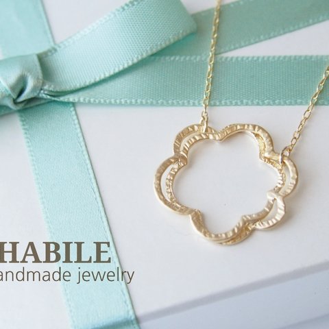 ★minne's セレクト掲載★【16KGP】Double Flower / Gold Necklace　14kgf変更可