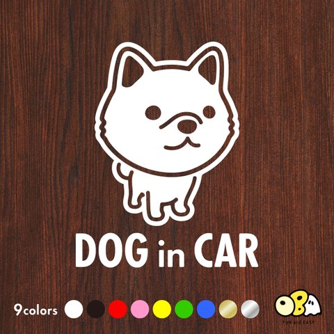 DOG IN CAR/豆柴A（柴犬） カッティングステッカー KIDS IN CAR・BABY IN CAR・SAFETY DRIVE