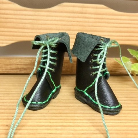 森き　折り曲げ編み上げブーツ　miniature boots.