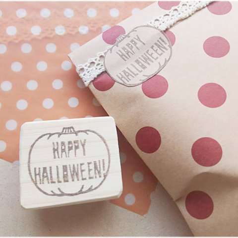 カボチャのHappyHalloweenはんこ【送料込み】