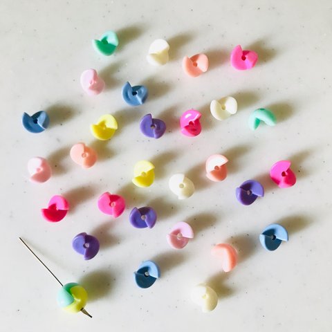 Colorful Half Circle Chunky Beads 