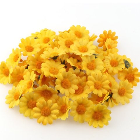 黄花シルクフラワー 10個 2.5cm*2.5cm