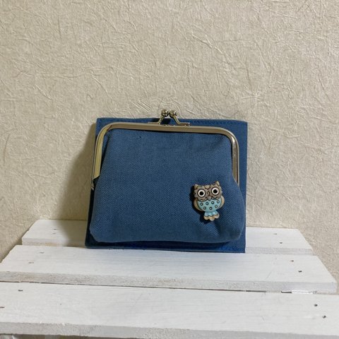 ★数量限定★二つ折り財布(フクロウ🦉のボタン)