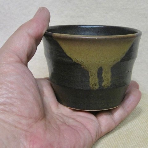 陶器 そば猪口・ロックグラス　黒　【190703】