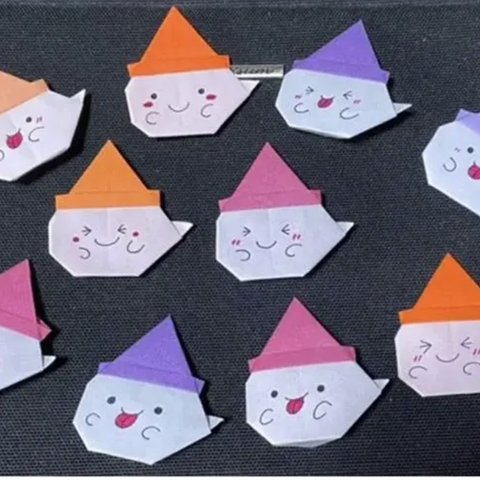 【送料無料】 10月 ハロウィン おばけ 壁面飾り 折り紙 ハンドメイド