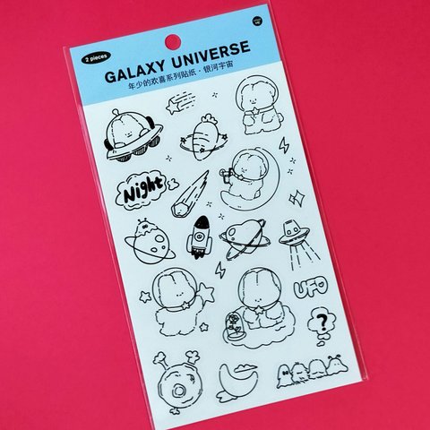 【海外輸入品】うさぎの宇宙旅行　2枚(2種類1枚づつ)