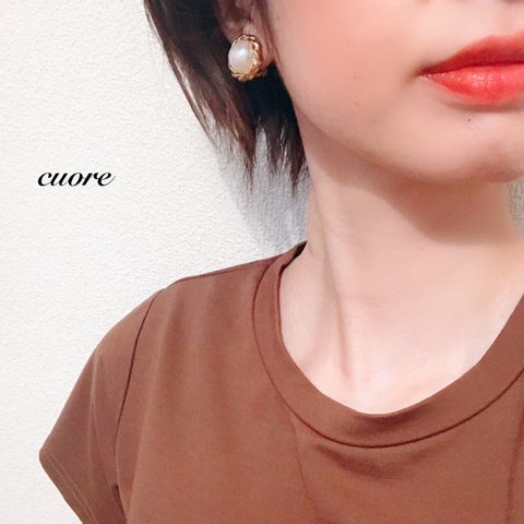 アンティークボタン　イヤリングEarrings