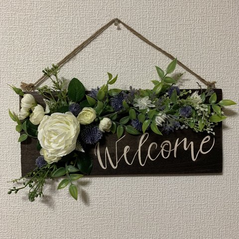 welcomeboard ウェルカムボード 白薔薇 玄関用