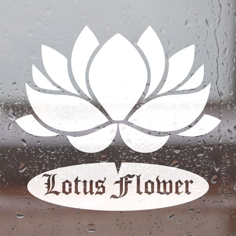 送料無料★Lotus flower 蓮華｜カッティングステッカー｜20cm｜超防水｜UVカット｜屋外使用可【C016】