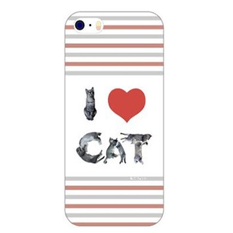 猫 スマホカバー ねこフォント【I LOVE CAT】グレー